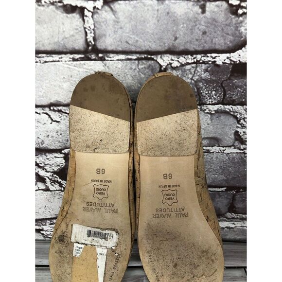 Paul Mayer Attitudes Gold Natural Cork Ballet Flats Shoes Women Sz 6.5M US/37EU - Picture 14 of 16